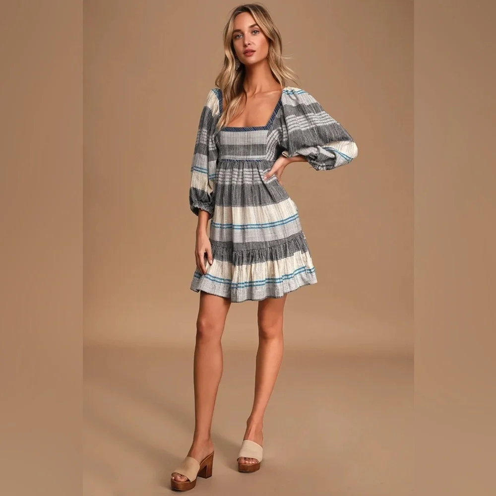 Free people All Lined Up Mini Dress